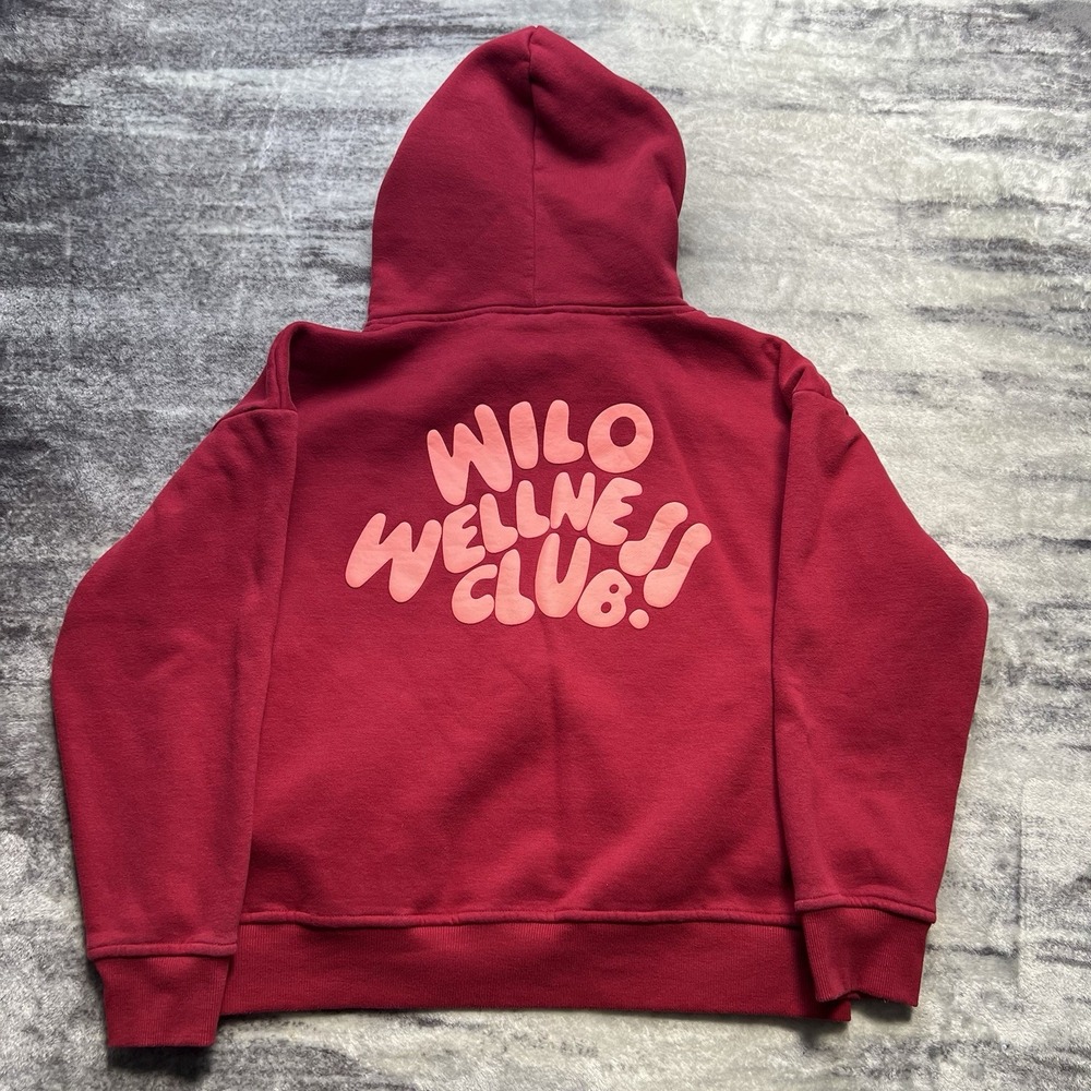 Wilo The Label Hoodie Womens Small Red Double Sided Gym Pullover Sydney Lounge